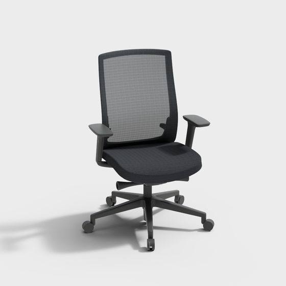 Elegant Low-Poly Office Chair 3D Model