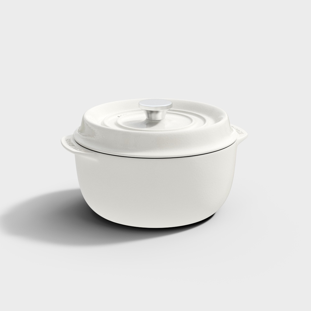 MOCA ROSE enamel pot-white-whole pot