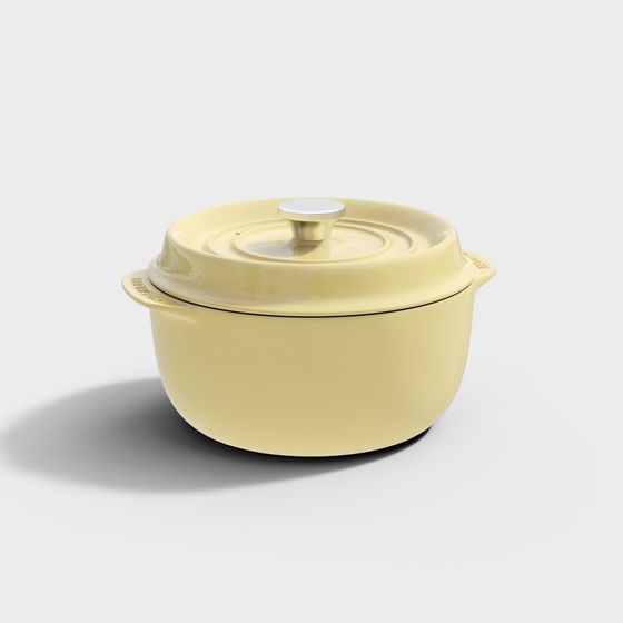 Vintage Low-Poly Cast Iron Dutch Oven 3D model