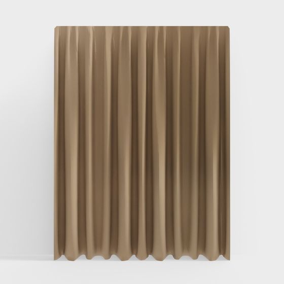 Elegant Pleated Curtain 3D model