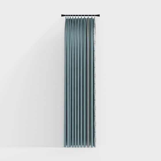 Charming Pleated Curtain 3D model for All Spaces