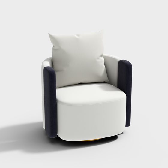 Sleek Rounded Sofa 3D model