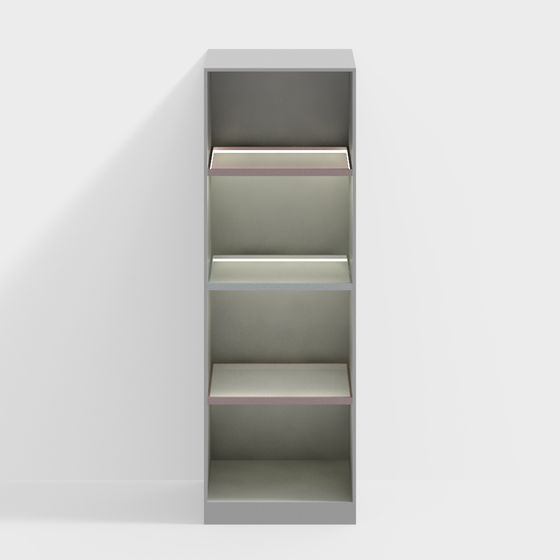 Elegant Minimalist 3D Bookshelf Model