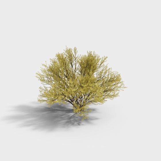 Vibrant 3D Yellow Flower Tree Model
