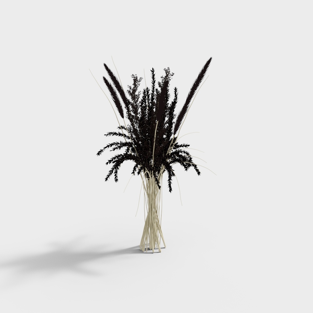 Unique Black Rye Grass Bouquet 3D model