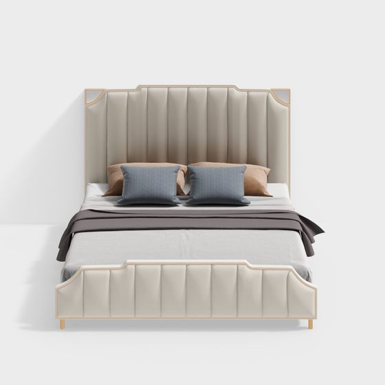 Elegance Upholstered Bed 3D model
