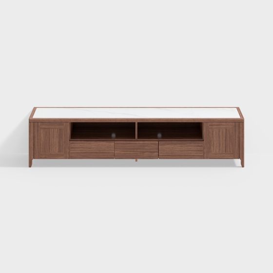 Elegant Low-Polygon TV Cabinet 3D model