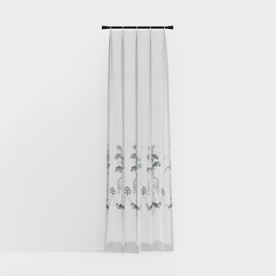 Elegant Sheer Curtain 3D model