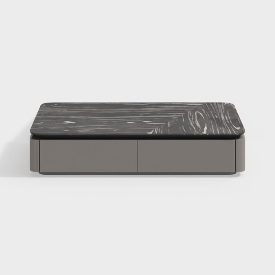 Wooden Long Coffee Table 3D Model for Living Rooms
