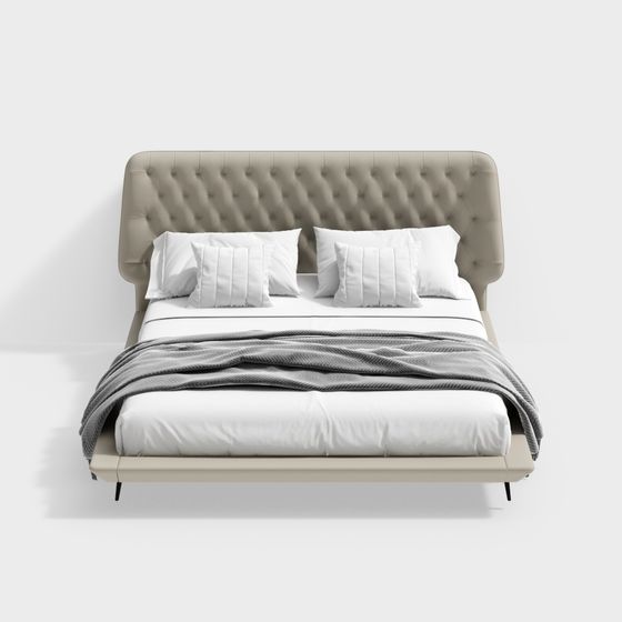 Elegant Modern Bed 3D model for Home Design