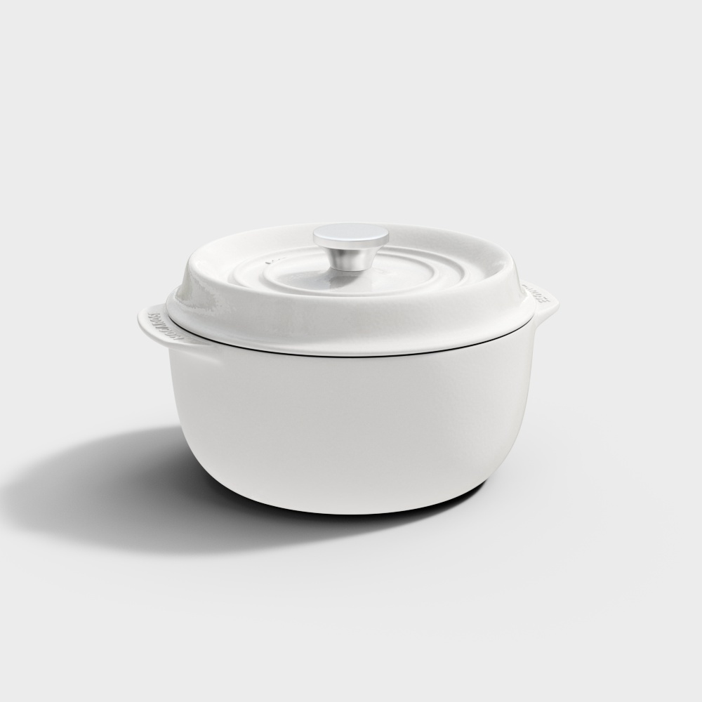 MOCA ROSE enamel pot-white-whole pot-1
