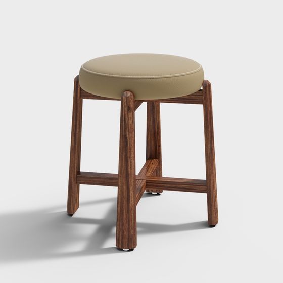Low Polygon Vintage-Modern Bar Stool 3D model