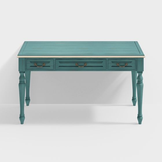 Vintage-Inspired Office Desk 3D Model