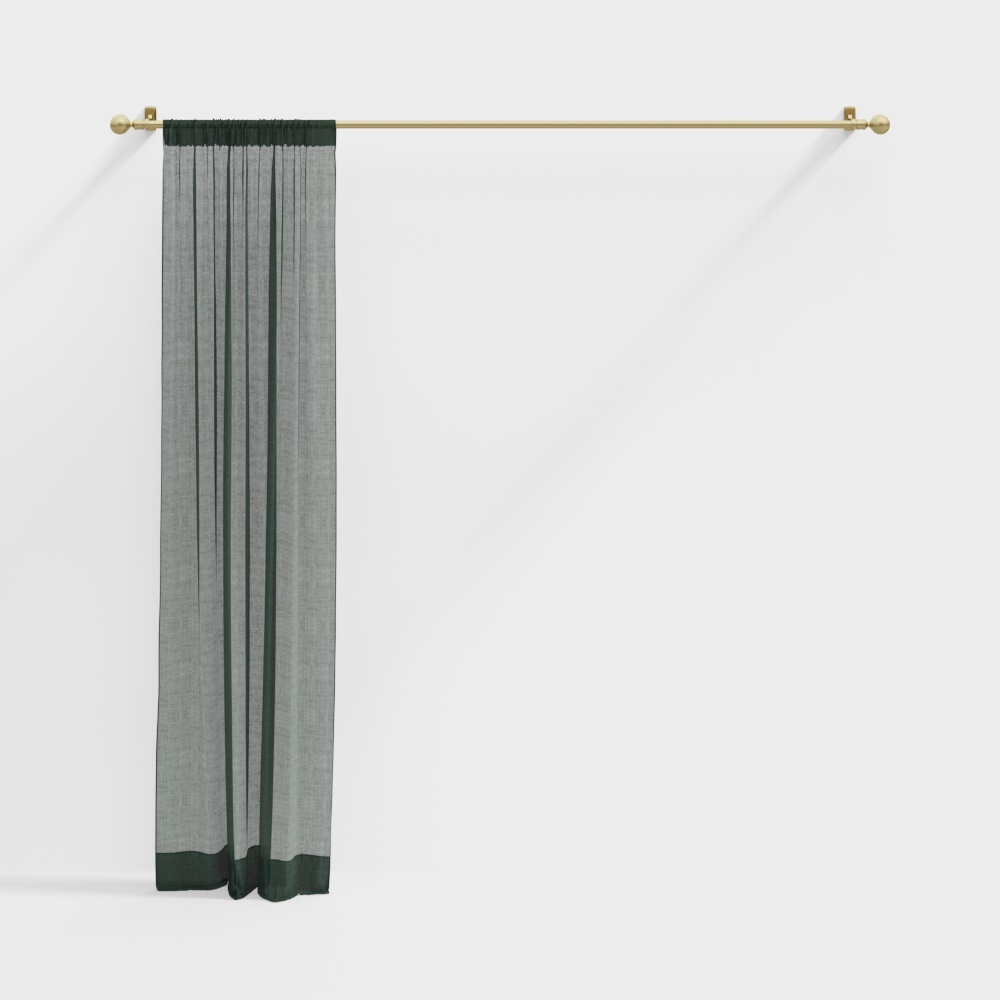 Elegant Low-Poly Curtain 3D model