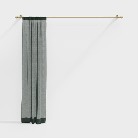 Chic Low-Polygon Curtain 3D model for Interiors