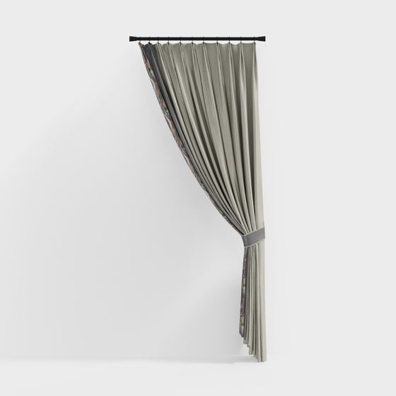 Chic Low-Poly Curtain 3D model for Contemporary Spaces