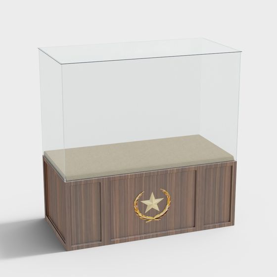 Elegant Glass-Top Display Cabinet 3D model