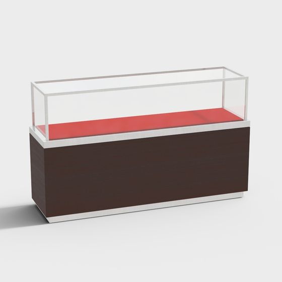 Stylish Low-Poly Display Cabinet 3D model