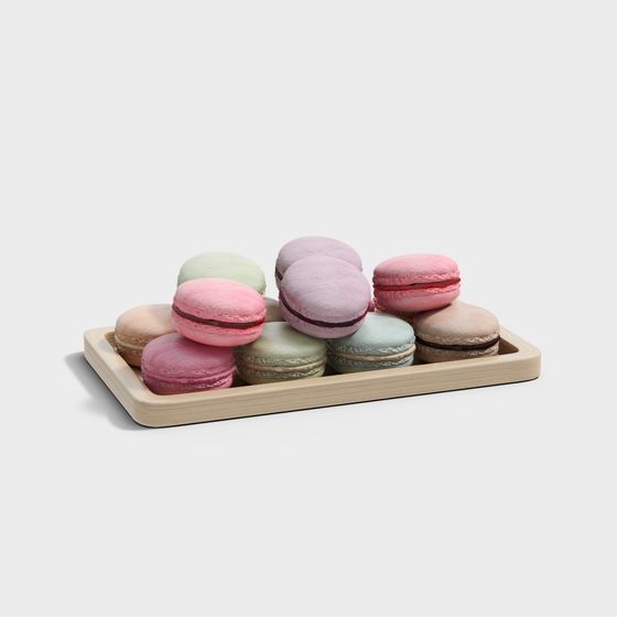 Macarons Tray 3D model