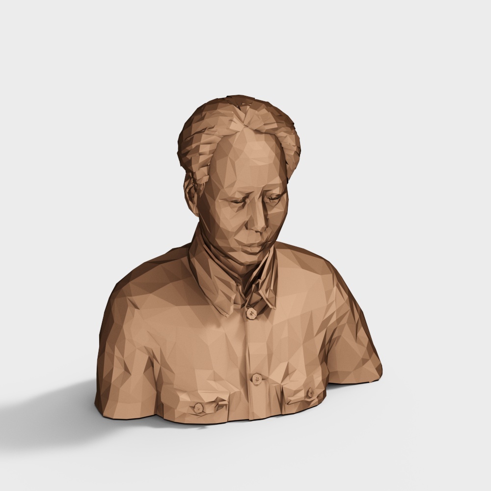Low Poly Historical Figure Sculpture 3D model
