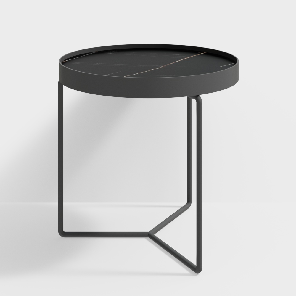 Small black slate coffee table