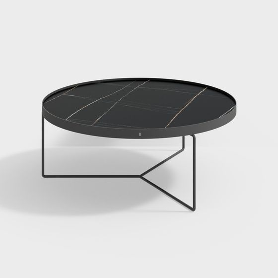 Modern Low-Poly Round Table 3D model