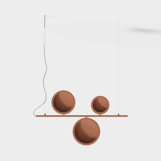 Chic Earth Tone Round Pendant Lights 3D model