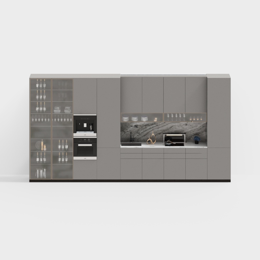 Modern Kitchen 3D model with Elegant Low-Poly Design