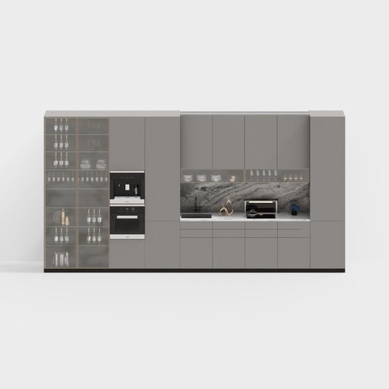 Modern Kitchen 3D model with Elegant Low-Poly Design