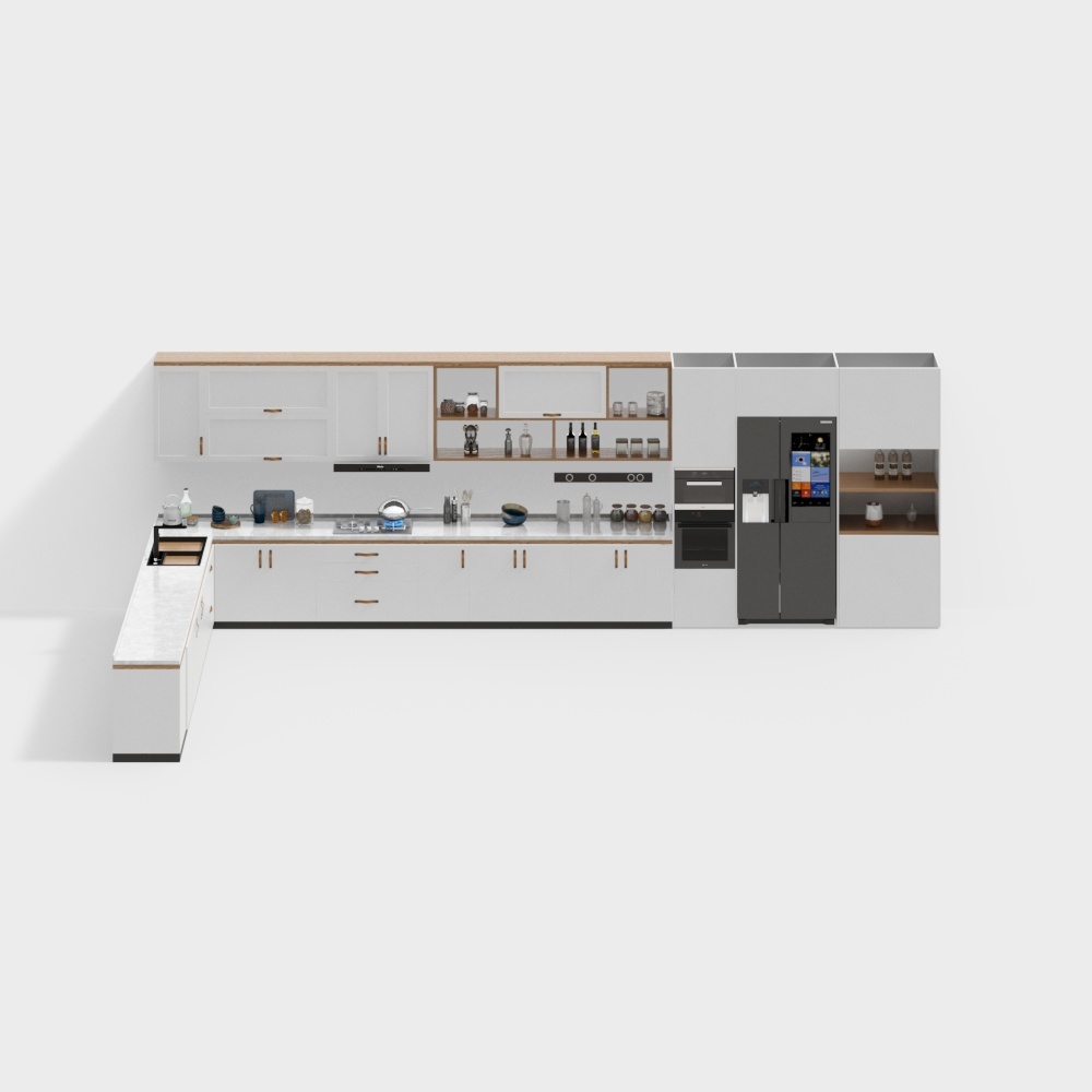 Modern Low-Polygon Kitchen 3D Model – Clean & Efficient