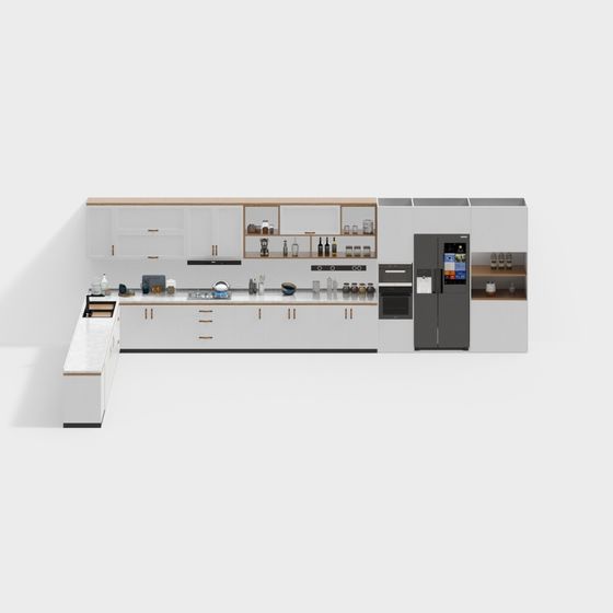 Modern Low-Polygon Kitchen 3D model