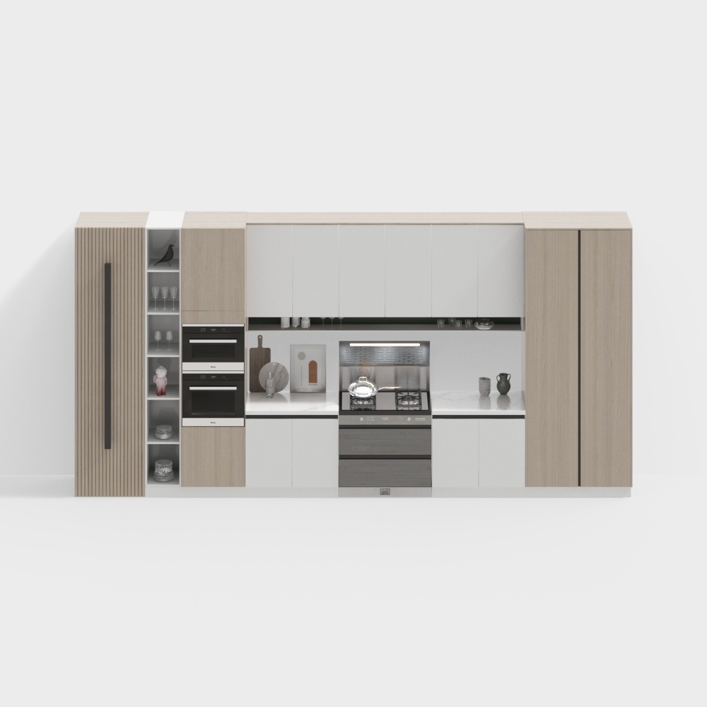 Modern Minimalist Kitchen 3D model Design