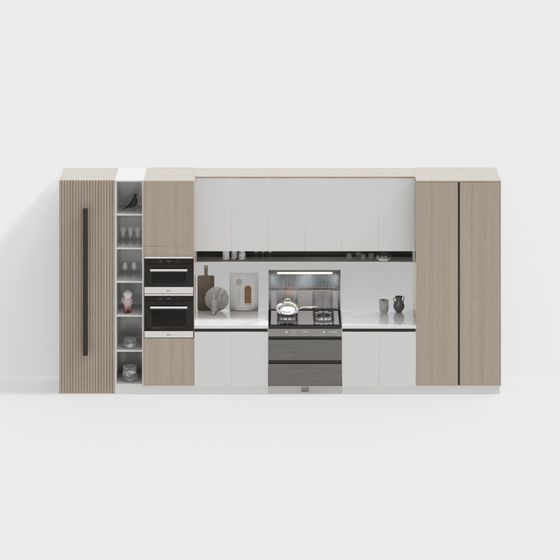 Modern Minimalist Kitchen 3D model Design