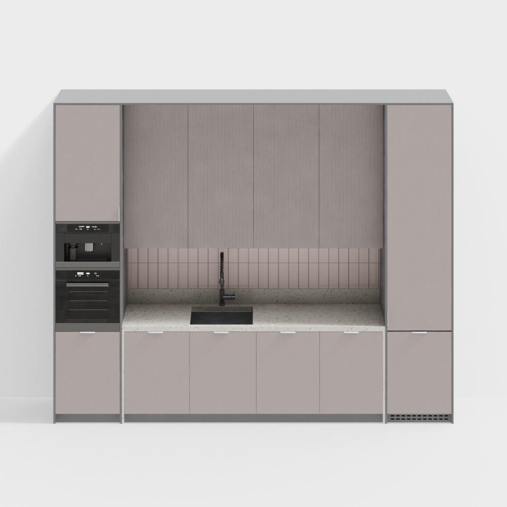 Elegant Kitchen Cabinet Door 3D Model – Low Poly Design