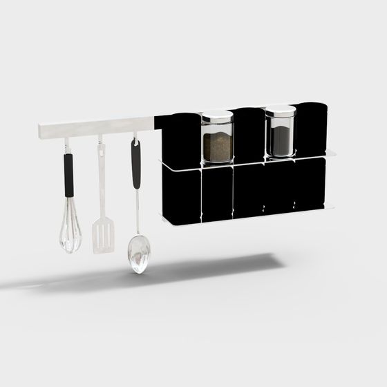 Stylish Hanging Spice Rack 3D model for Modern Kitchens