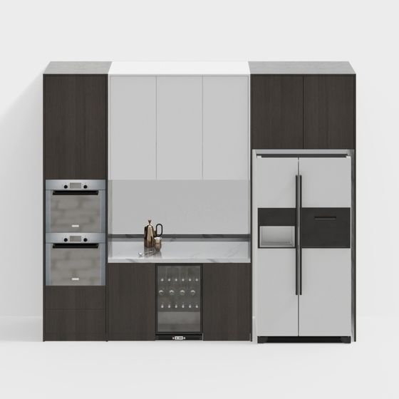Modern Minimalist Kitchen Design 3D model