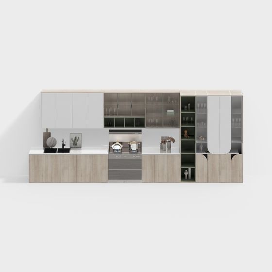 Minimalist Kitchen 3D model Design