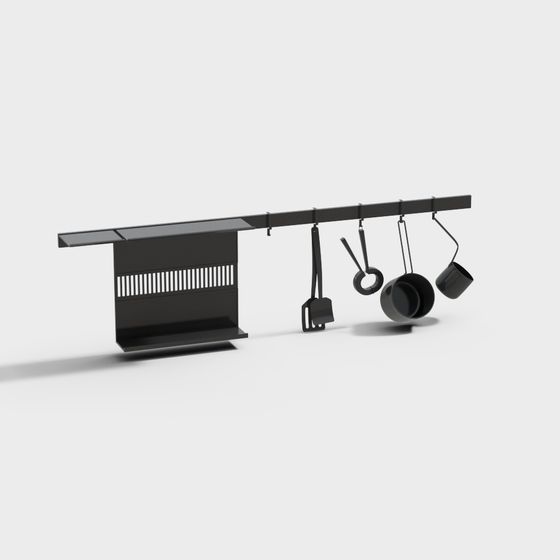 Étagère d'accessoires de cuisine noir mat moderne