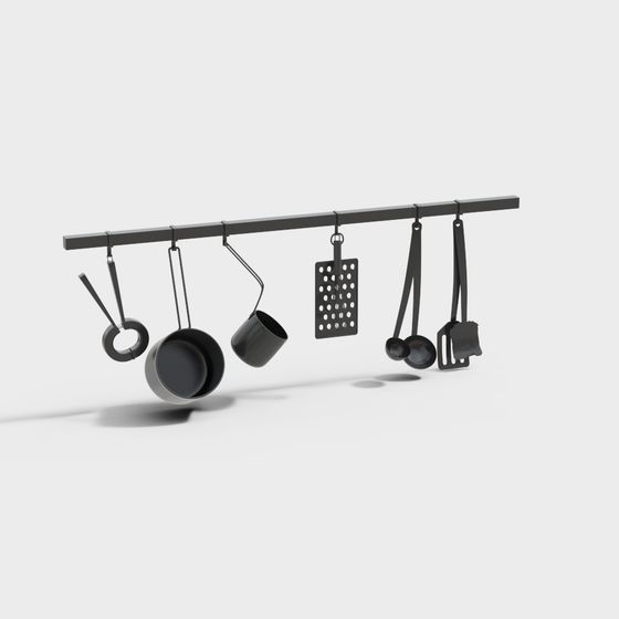 Stylish Hanging Kitchen Tools 3D model