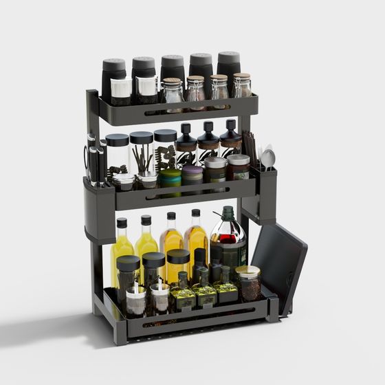 Stylish 3D Spice Rack Model for Modern Kitchens