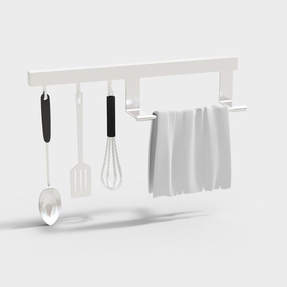 Elegant Minimalist Kitchen Tool Rack 3D model