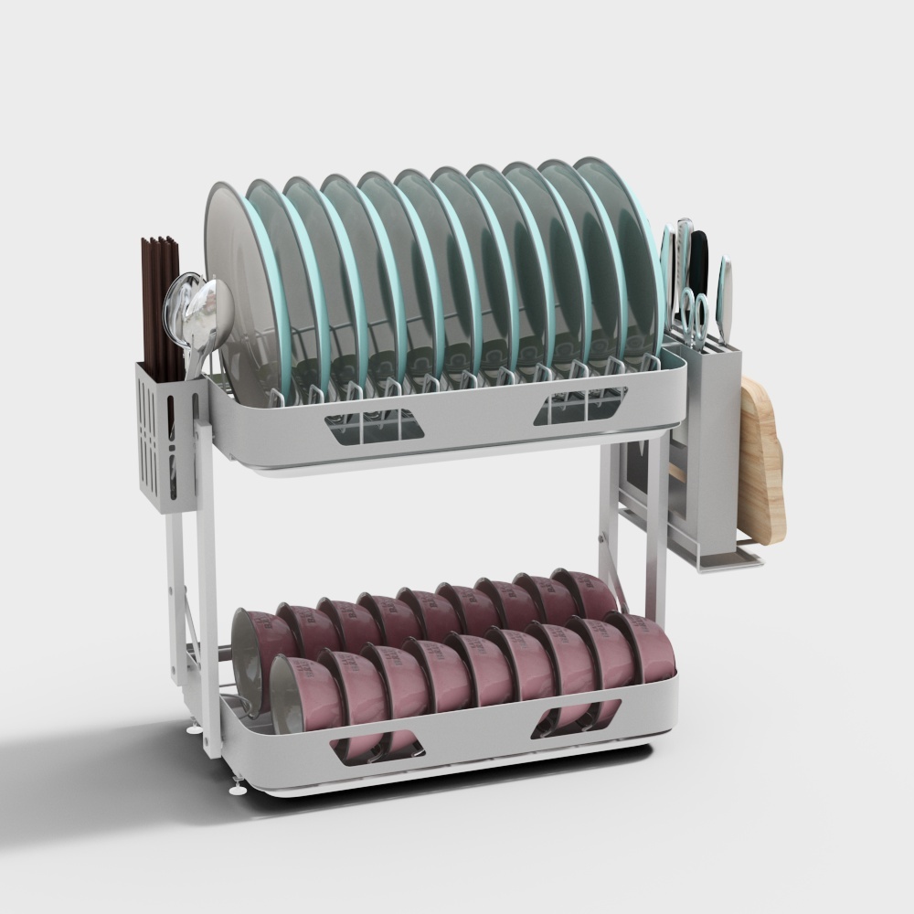 Stylish Kitchen Organizer 3D Model – Modern Interior Design