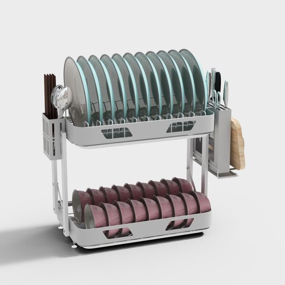 Stylish Kitchen Organizer 3D model for Modern Interiors