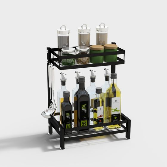 Multifunctional Spice Rack 3D model for Modern Kitchens