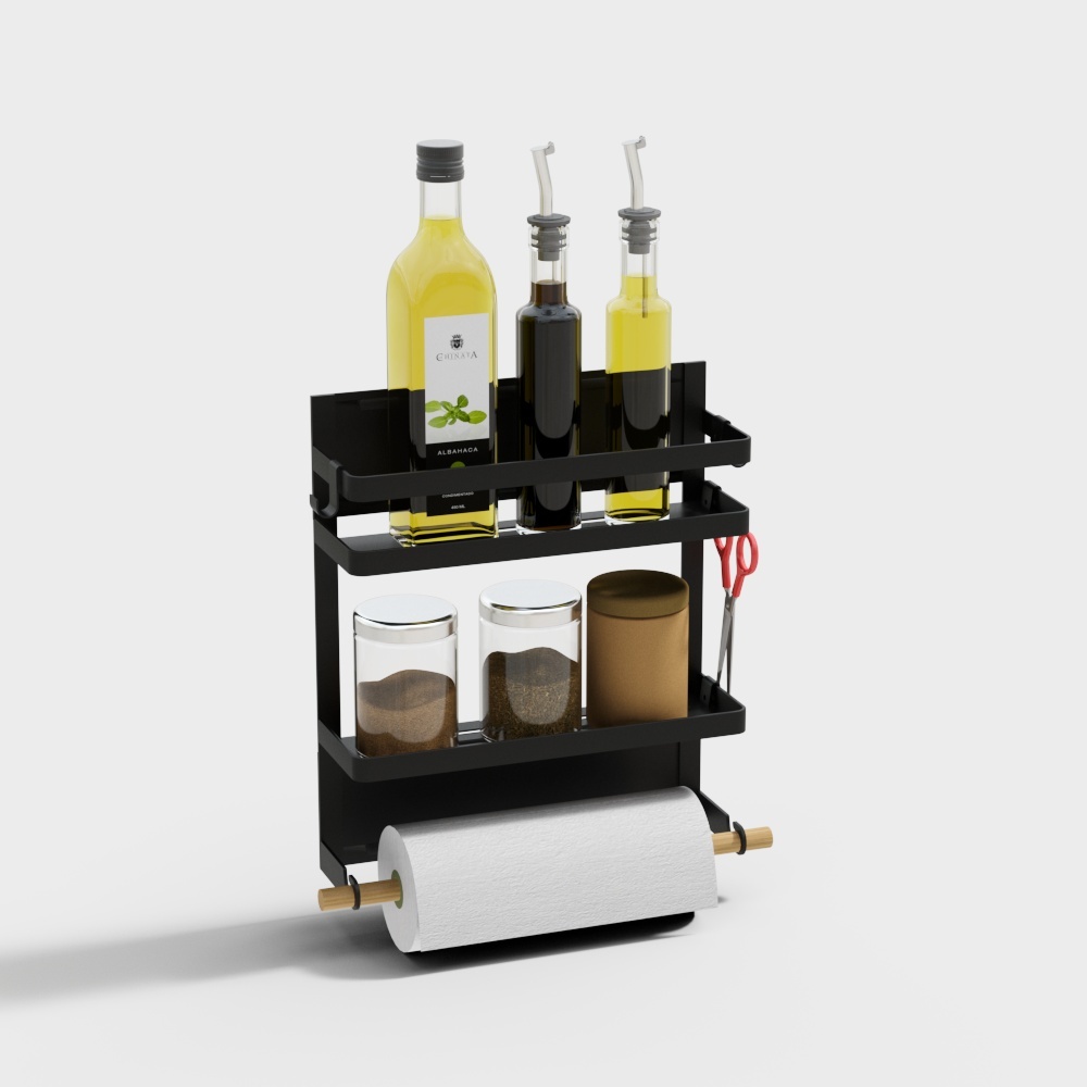 Stylish Low-Poly Spice Rack – Kitchen Organizer 3D Model