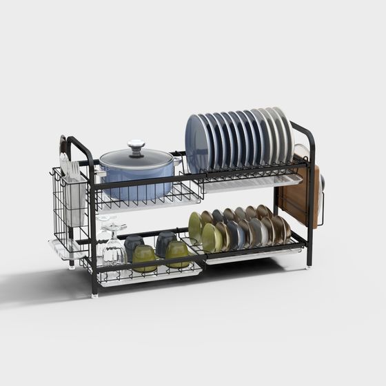 Stylish Kitchen Shelf 3D model for Modern Home