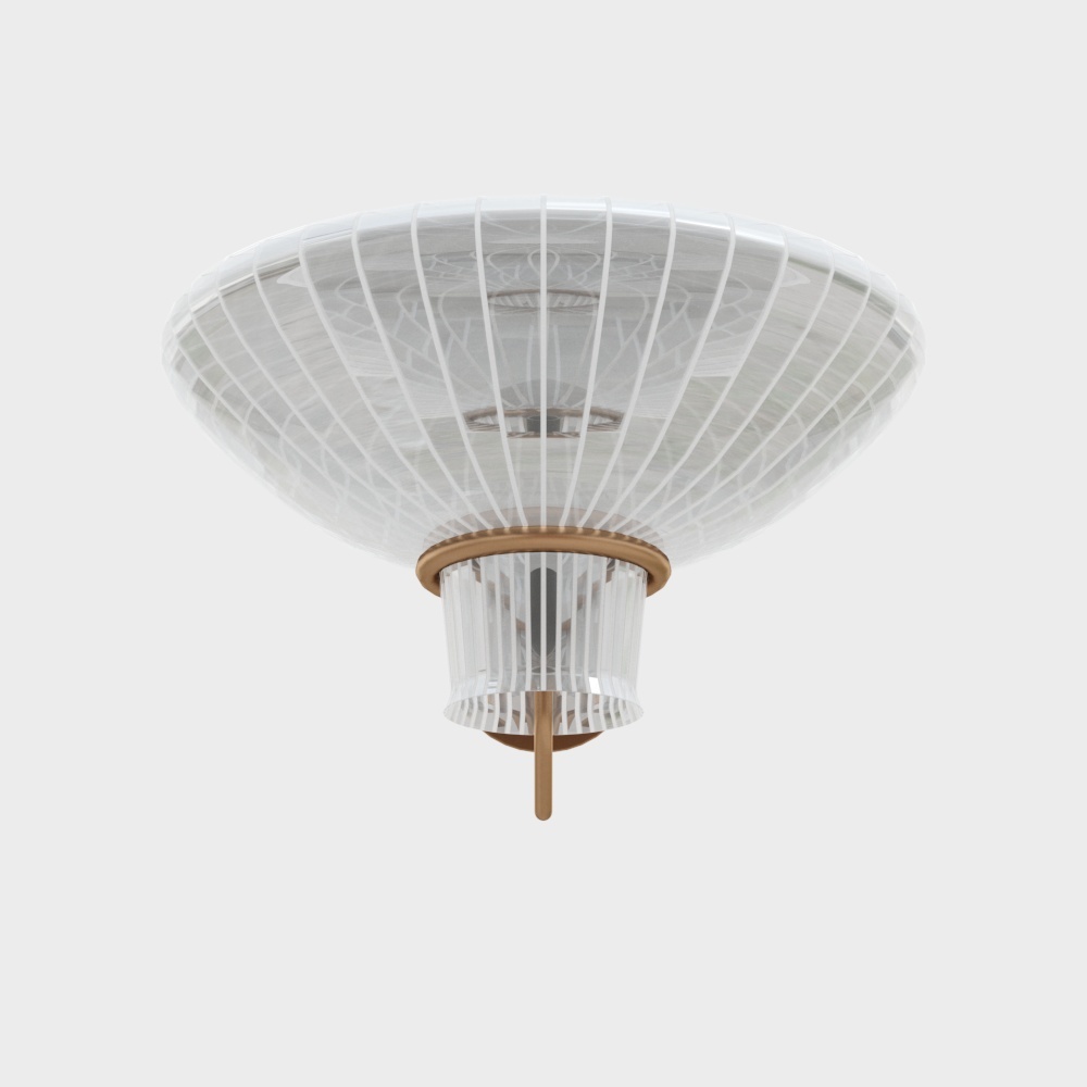 Elegant Low-Poly Chandelier 3D Model – Classic White & Gold