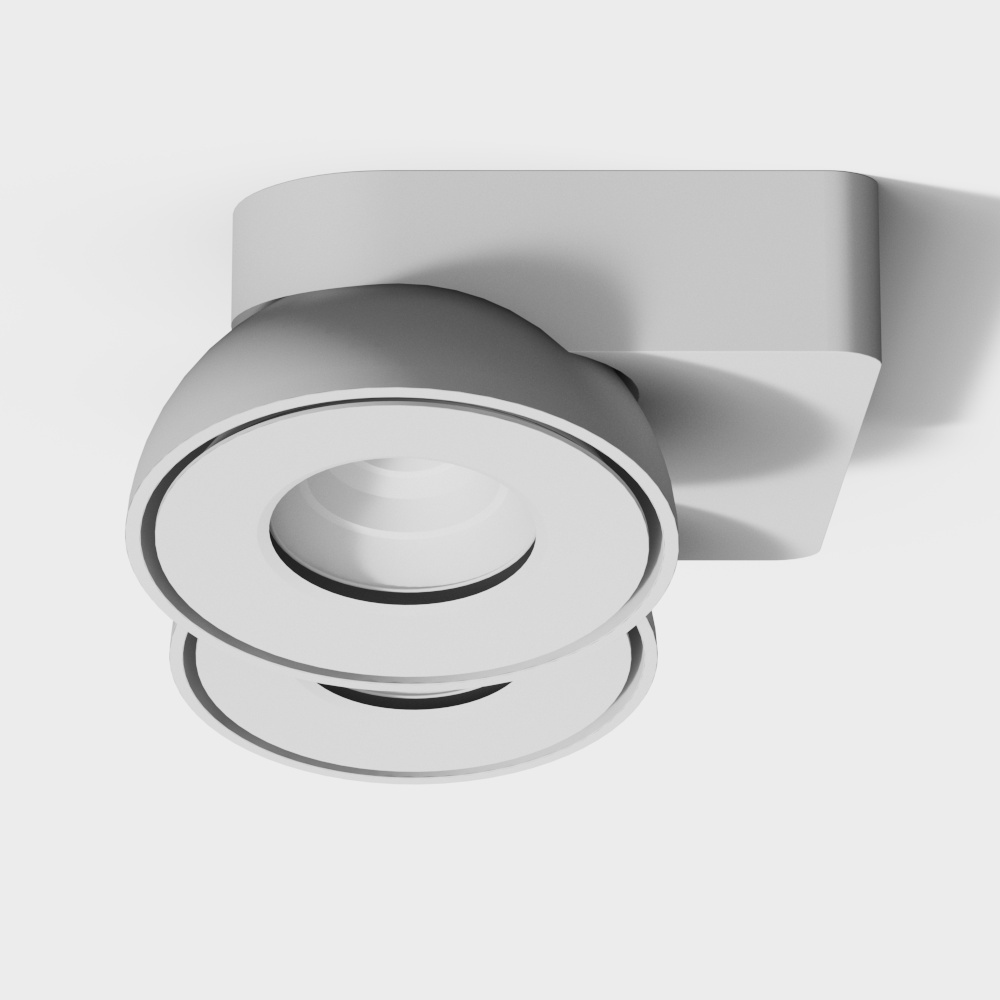 Modern white double tube spotlight