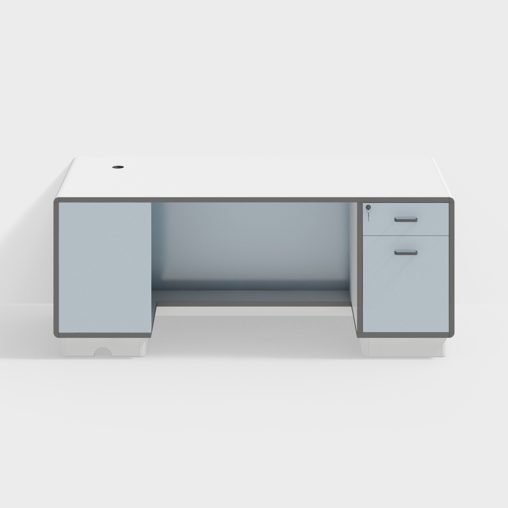 Simple modern office desk and chair set