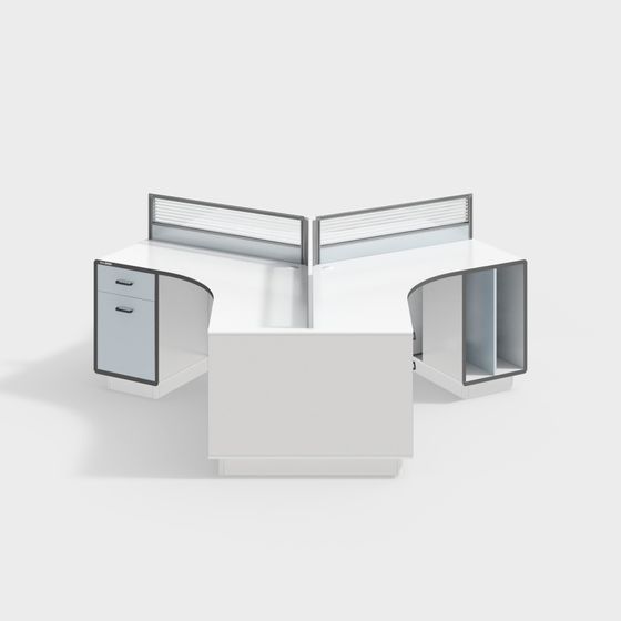 Elegant Low-Polygon Office Desk 3D model